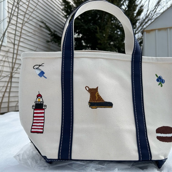 Canvas Tote Bag with Nautical Paintings - Picture 2 of 6